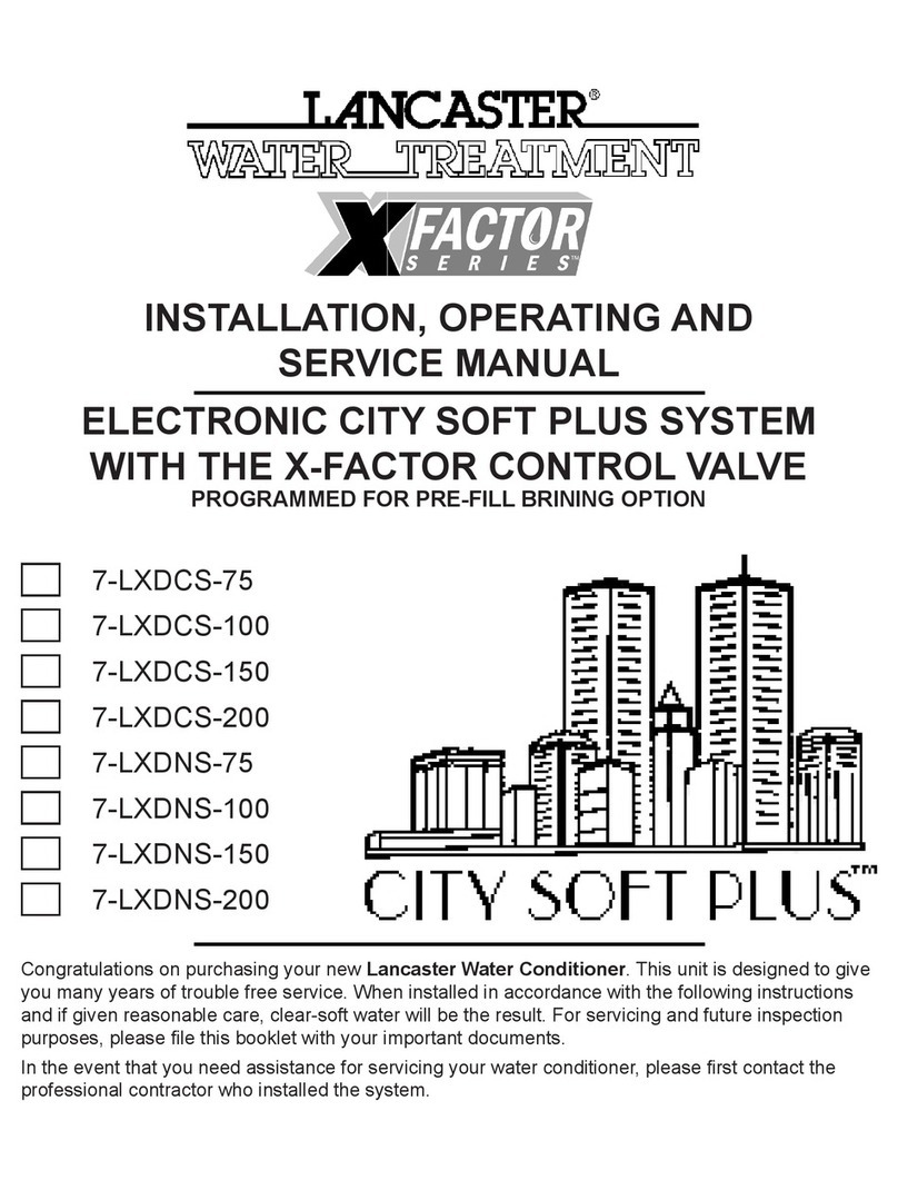 Lancaster City Soft Plus XFactor Series Installation, operating and service manual