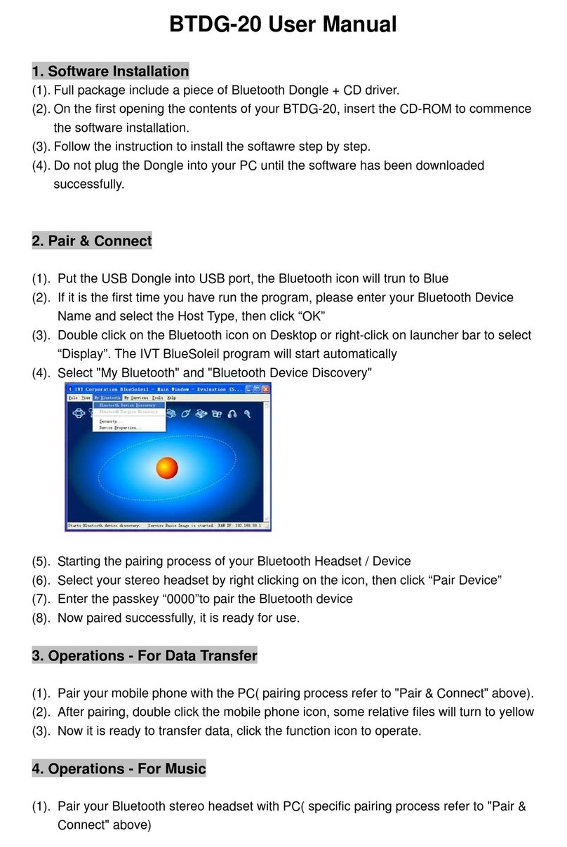 Avantronics BTDG-20 user manual