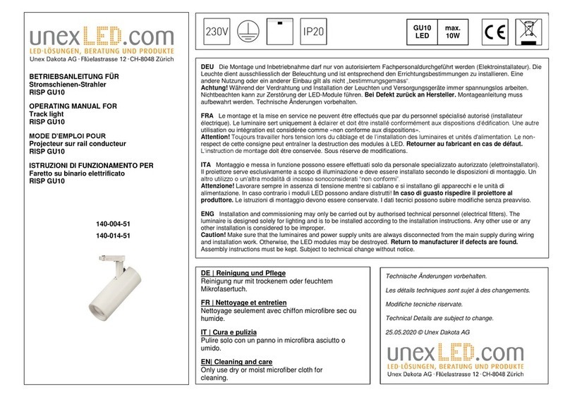 Unex RISP GU10 operating manual