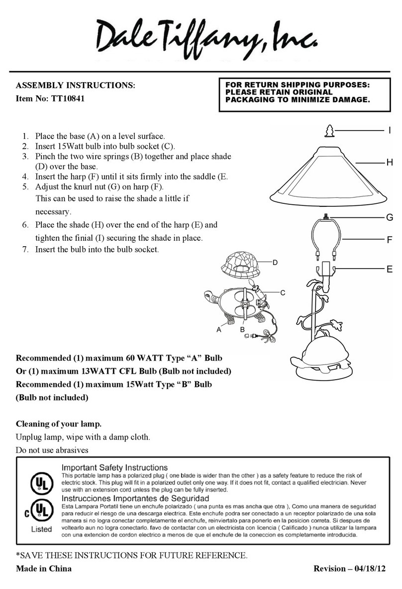 Dale Tiffany TT10841 Assembly instructions Dale Tiffany TT10841 Assembly instructions