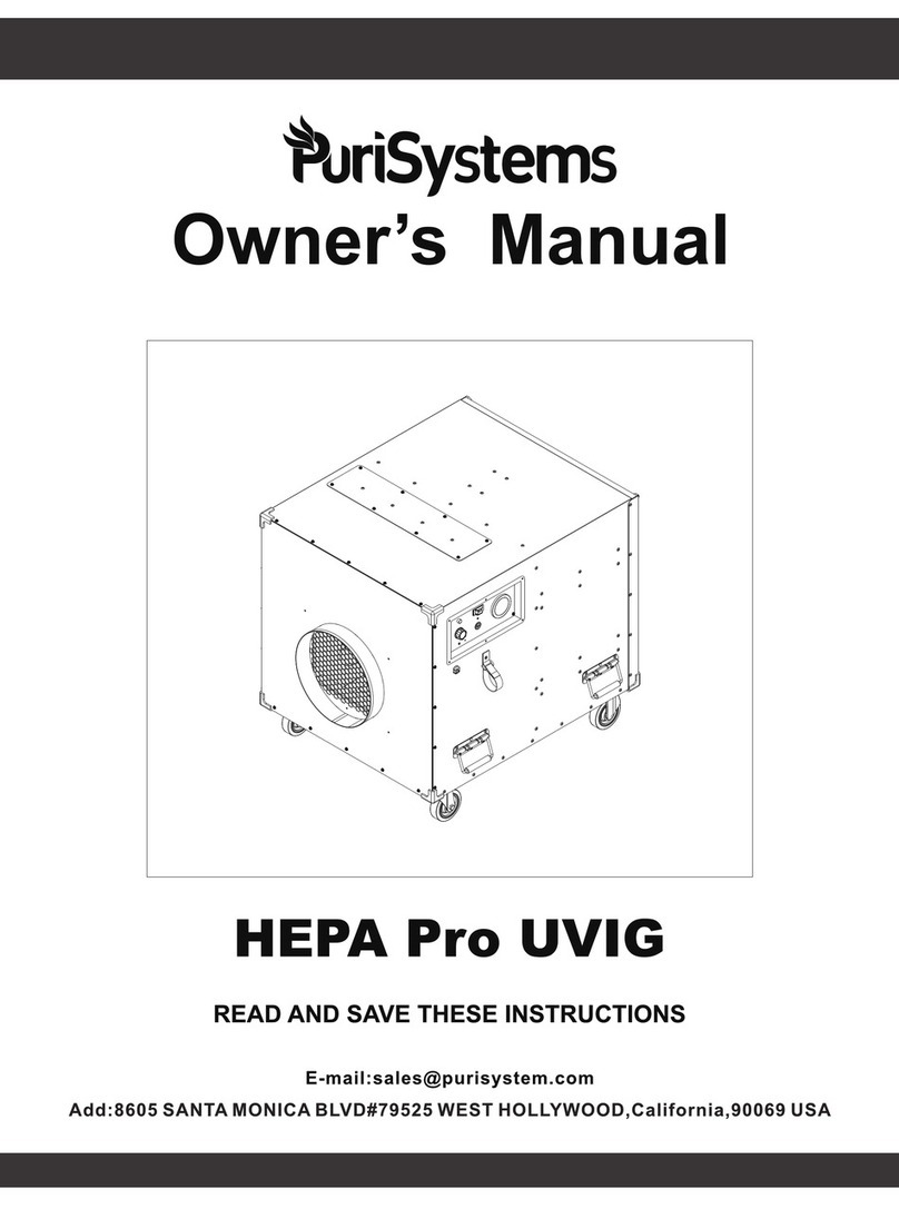 PuriSystems HEPA Pro UVIG owner's manual