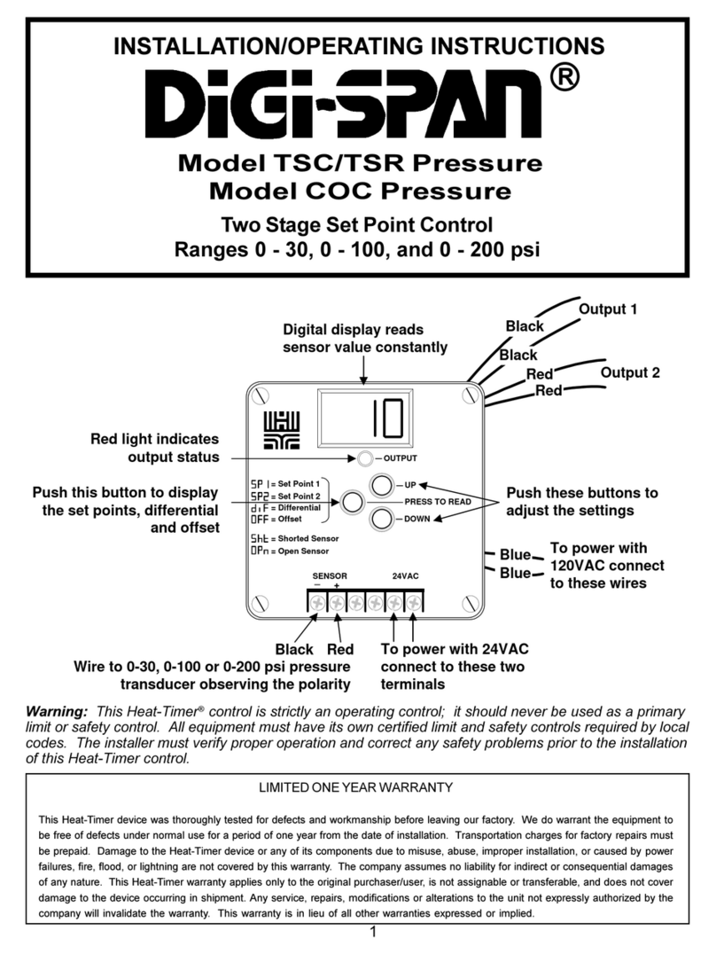 heat-timer Digi-Span TSC Pressure Installation & operating instructions