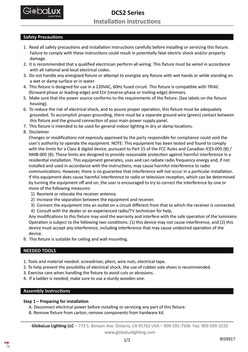 GlobaLux Lighting DCS2 Series installation instructions GlobaLux Lighting DCS2 Series installation instructions