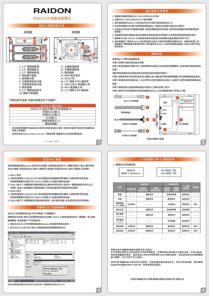 Raidon iR2623 Quick installation guide