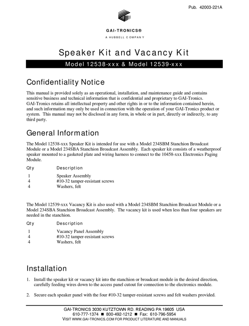 Hubbell GAI-Tronics 12538 Series manual