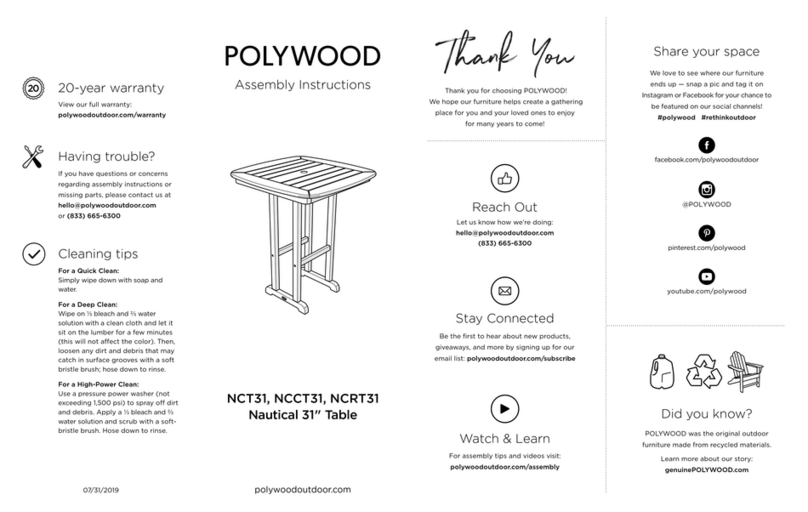 Polywood Nautical NCT31 User manual Polywood Nautical NCT31 User manual