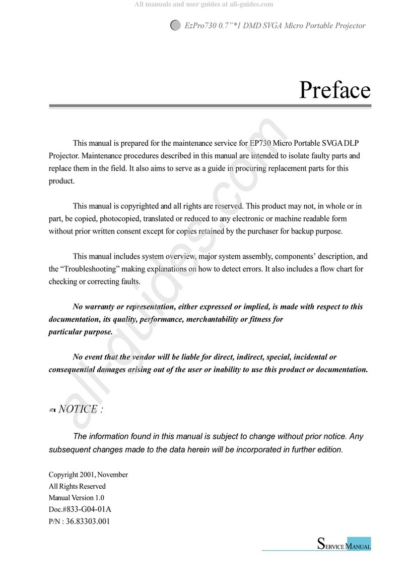 Optoma EzPro730 Service manual
