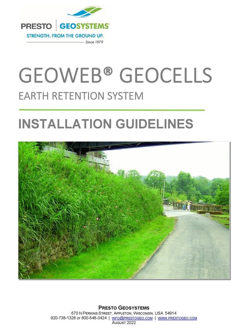Presto GEOSYSTEMS GEOWEB GEOCELLS installation guide