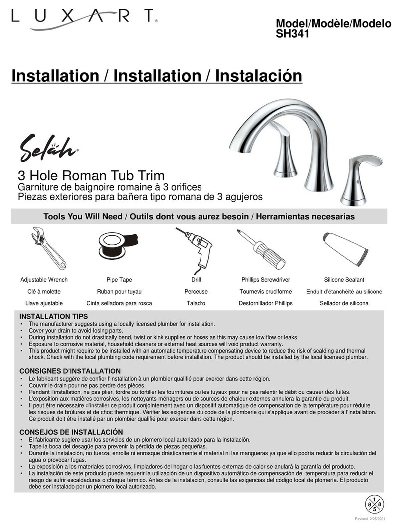 Luxart Selah SH341 installation manual