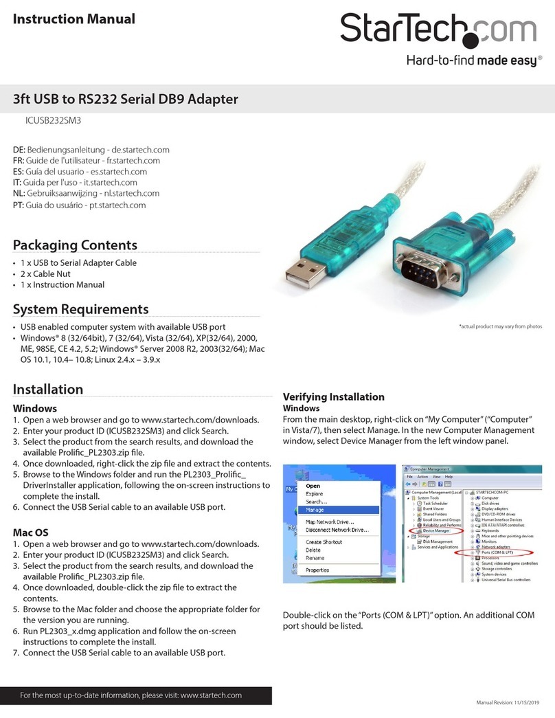 StarTech.com 8STICUSB232SM3 User manual StarTech.com 8STICUSB232SM3 User manual