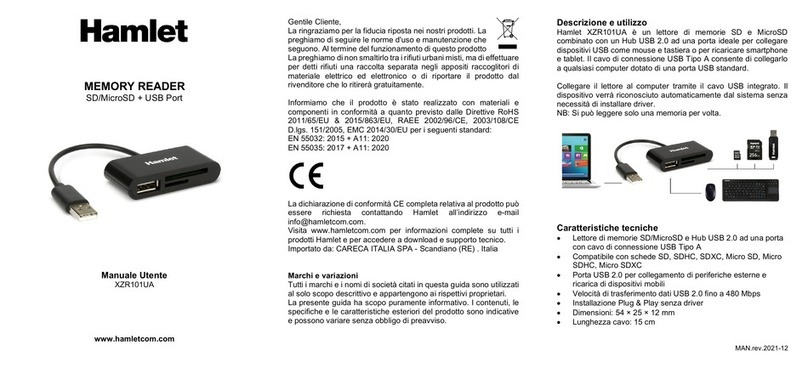 Hamlet XZR101UA user manual