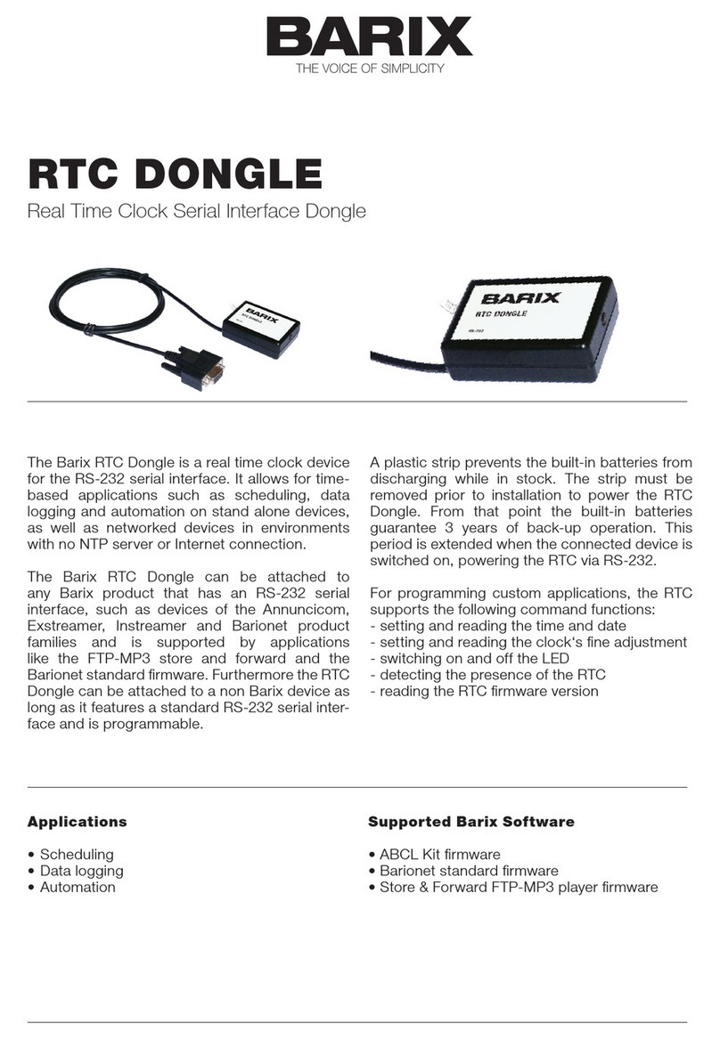 BARIX RTC DONGLE User manual