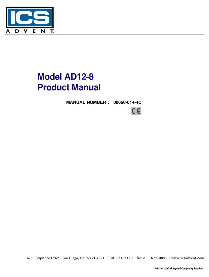 ICS Advent AD12-8 User manual