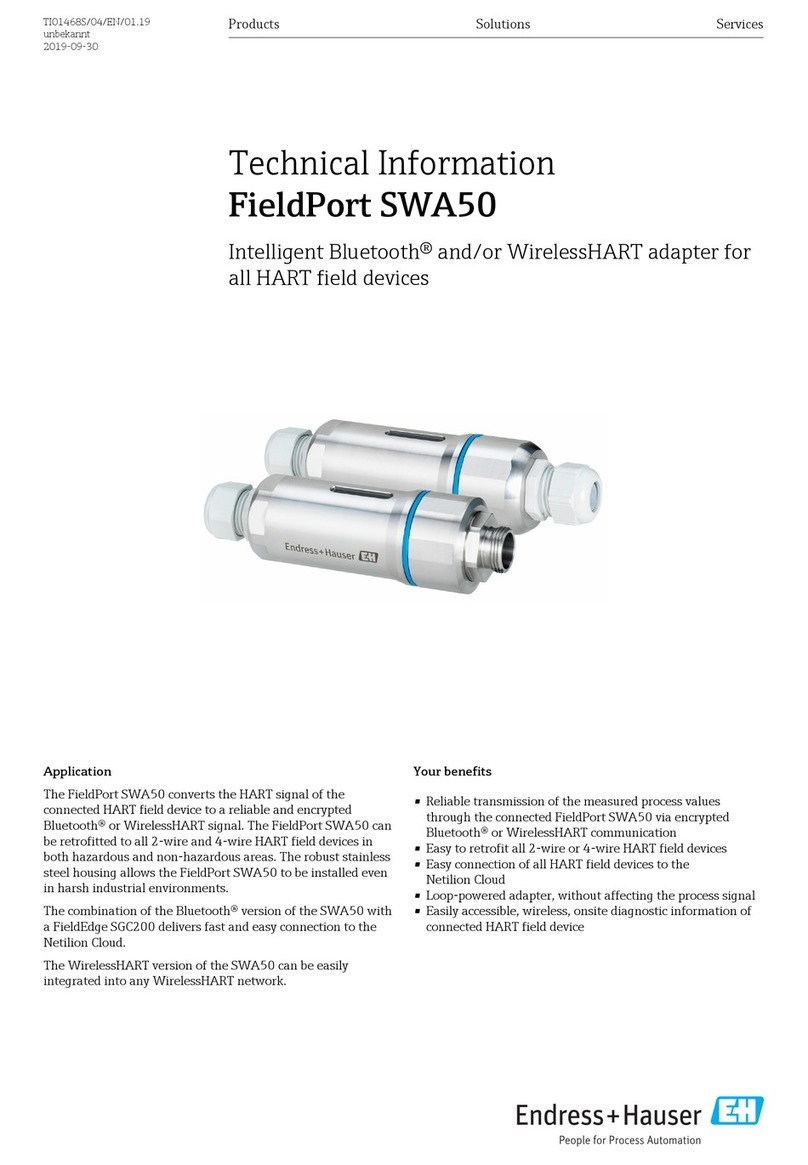 Endress+Hauser FieldPort SWA50 technical information