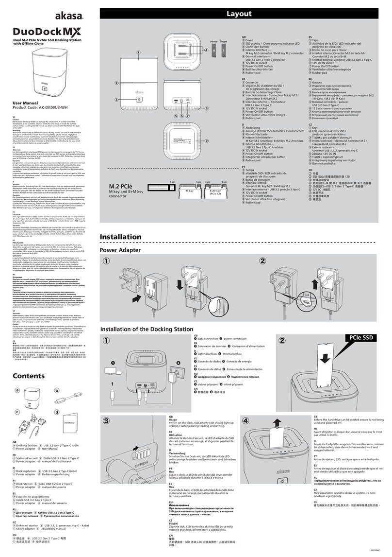Akasa DuoDock MX AK-DK09U3-WH User manual