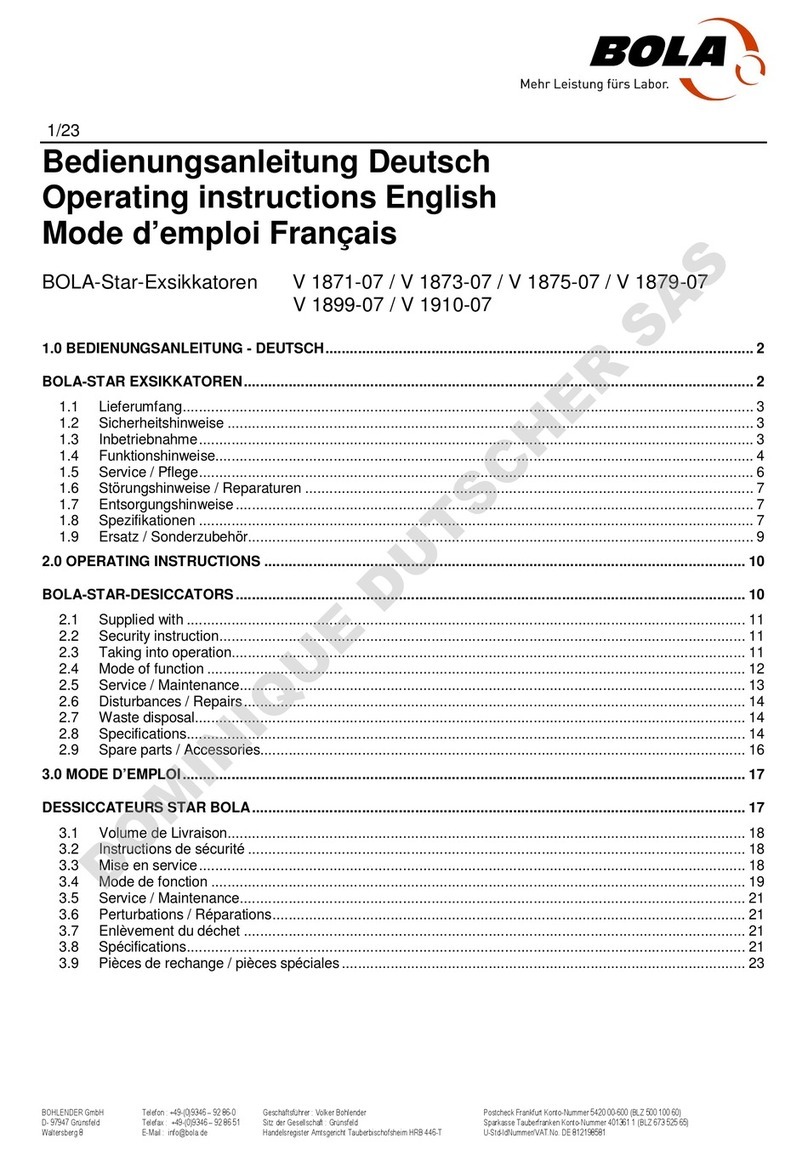 Bola V 1871-07 operating instructions