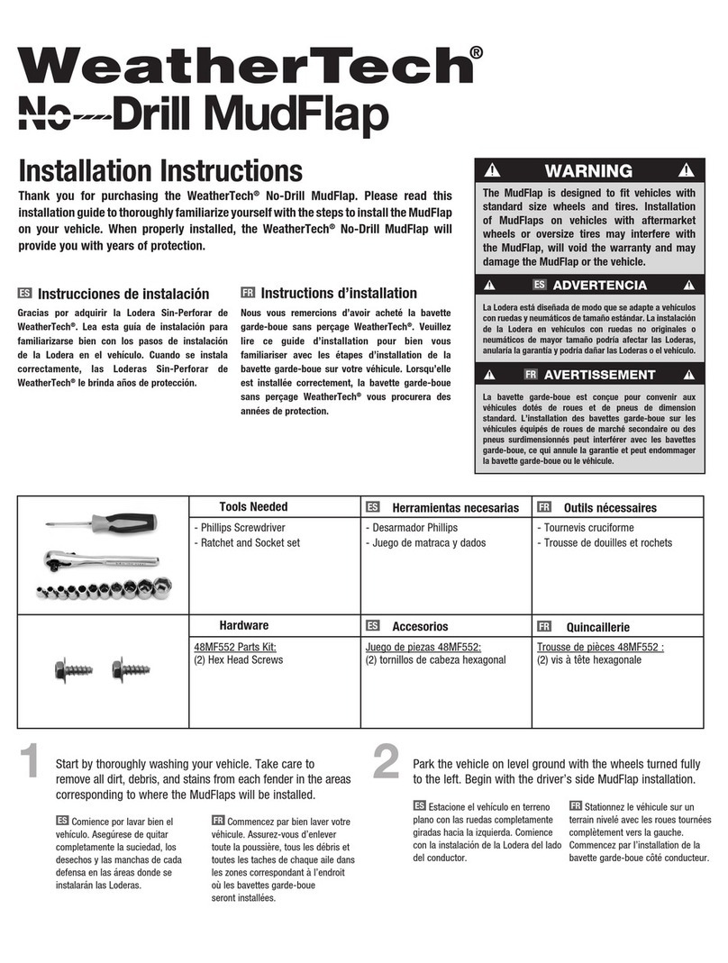 WeatherTech No-Drill MudFlap User manual