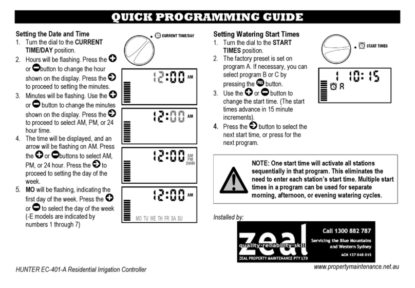 Hunter EC-401-A Operating instructions