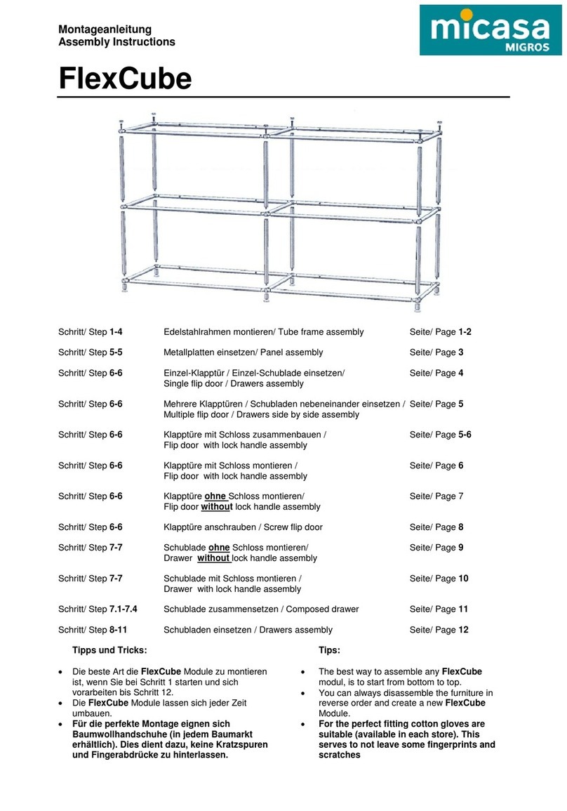 Micasa FlexCube Assembly instructions