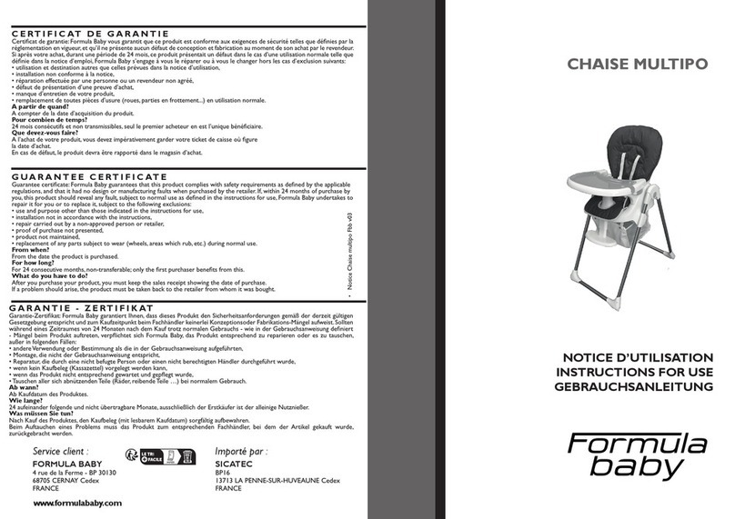 Formula baby CHAISE MULTIPO Elephant User manual