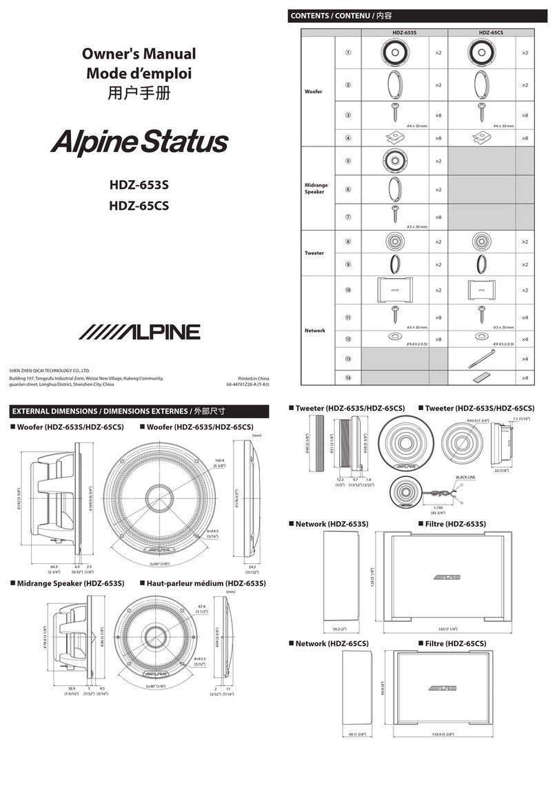 Alpine Status HDZ-653S owner's manual