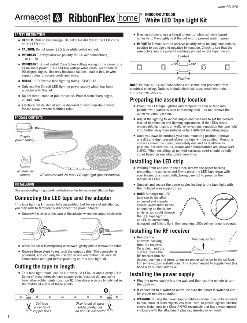 Armacost Lighting RibbonFlex home 421340 quick start guide