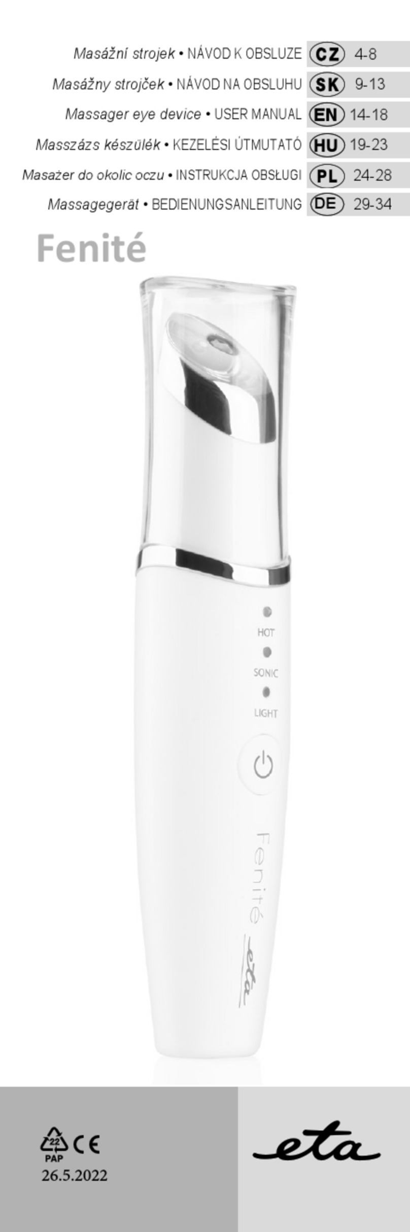 eta Fenite 3353 90000 user manual