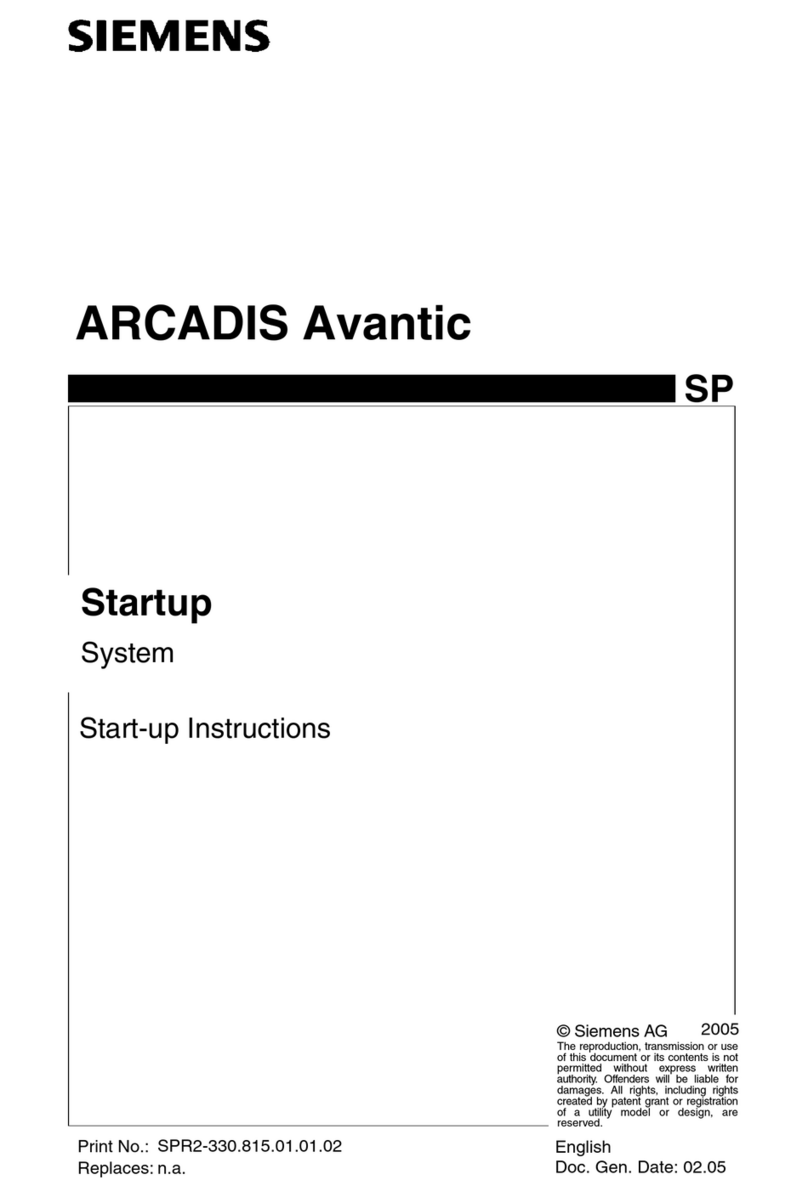 Siemens ARCADIS Avantic SP Installation manual
