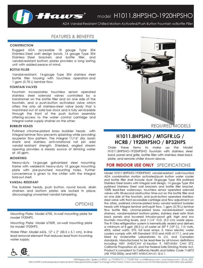 Haws H1011.8HPSHO-1920HPSHO User manual