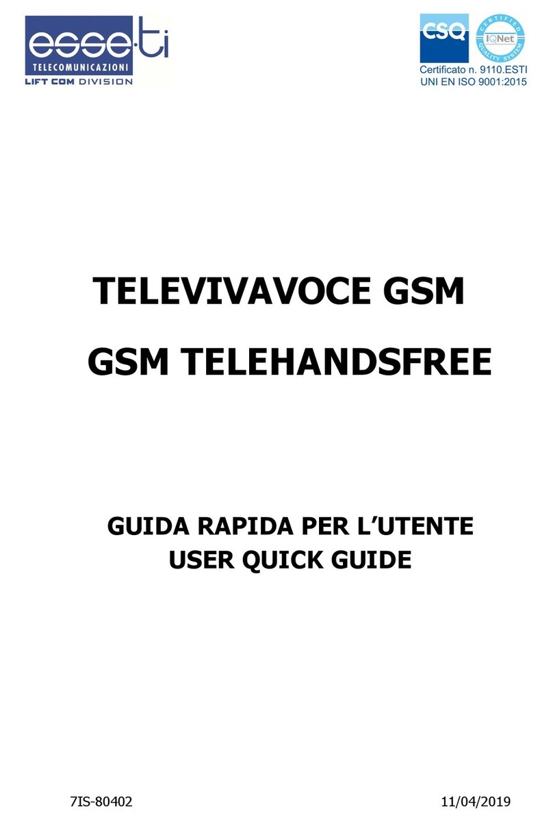 Esse-ti GSM Telehandsfree User quick guide