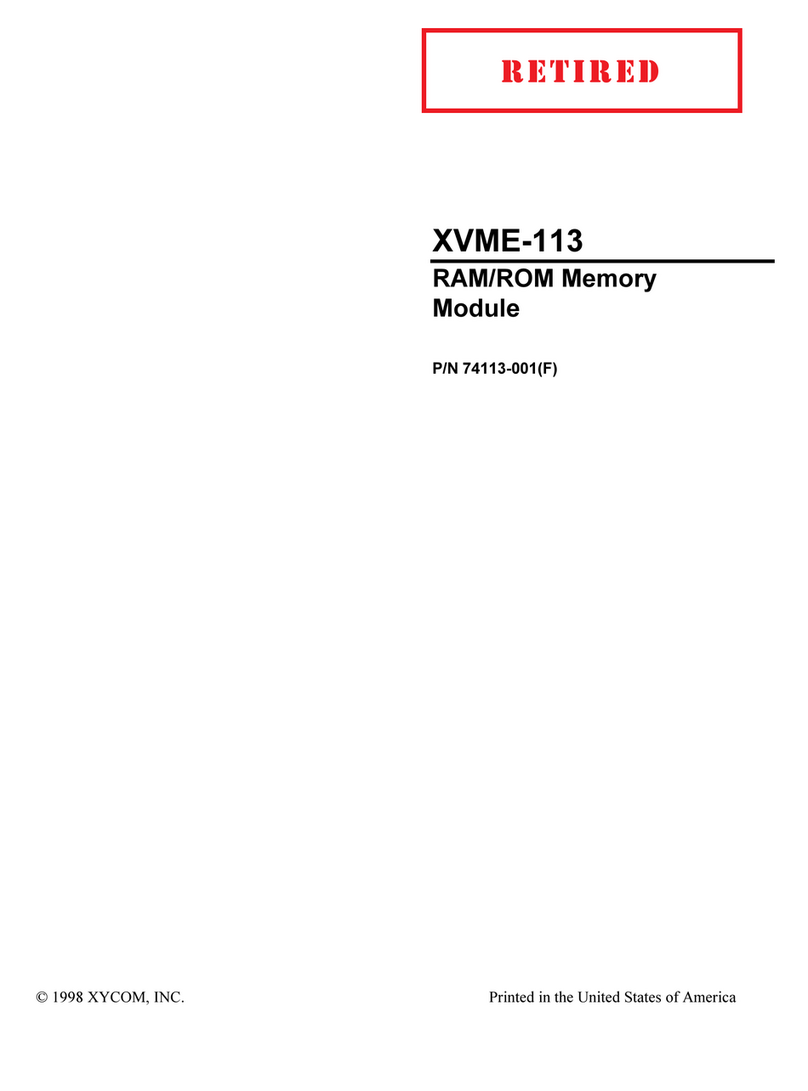 Xycom XVME-113 User manual