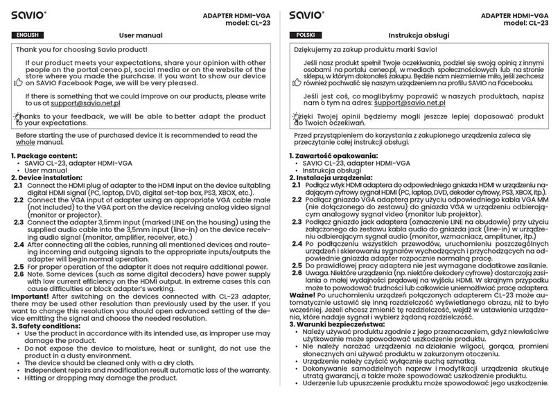 Savio CL-23 user manual