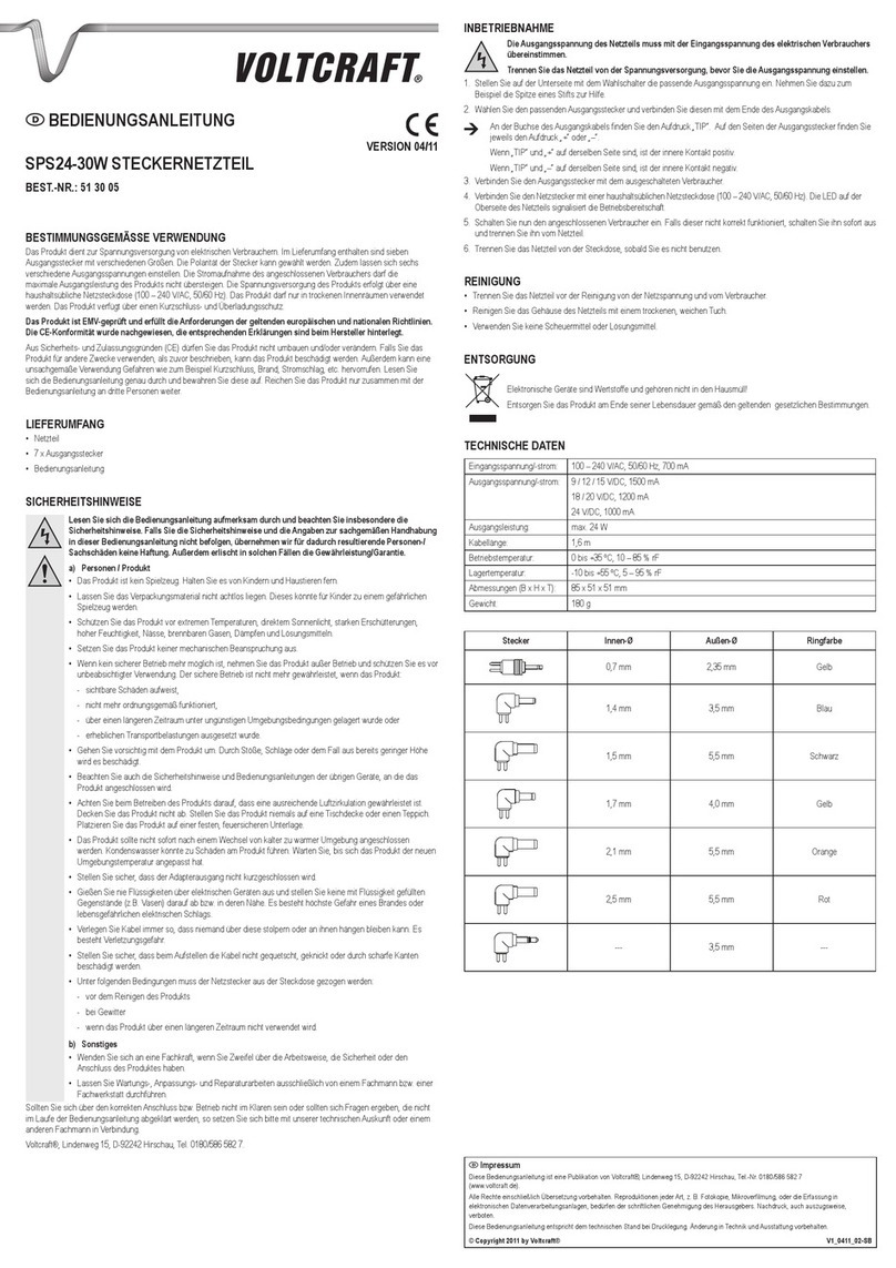 VOLTCRAFT SPS24-30W operating instructions
