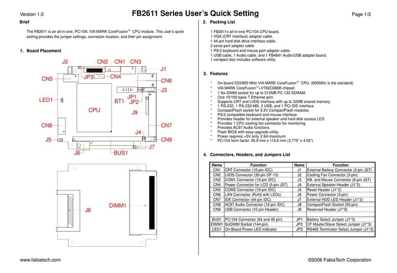 FabiaTech FB2611 Series User instructions