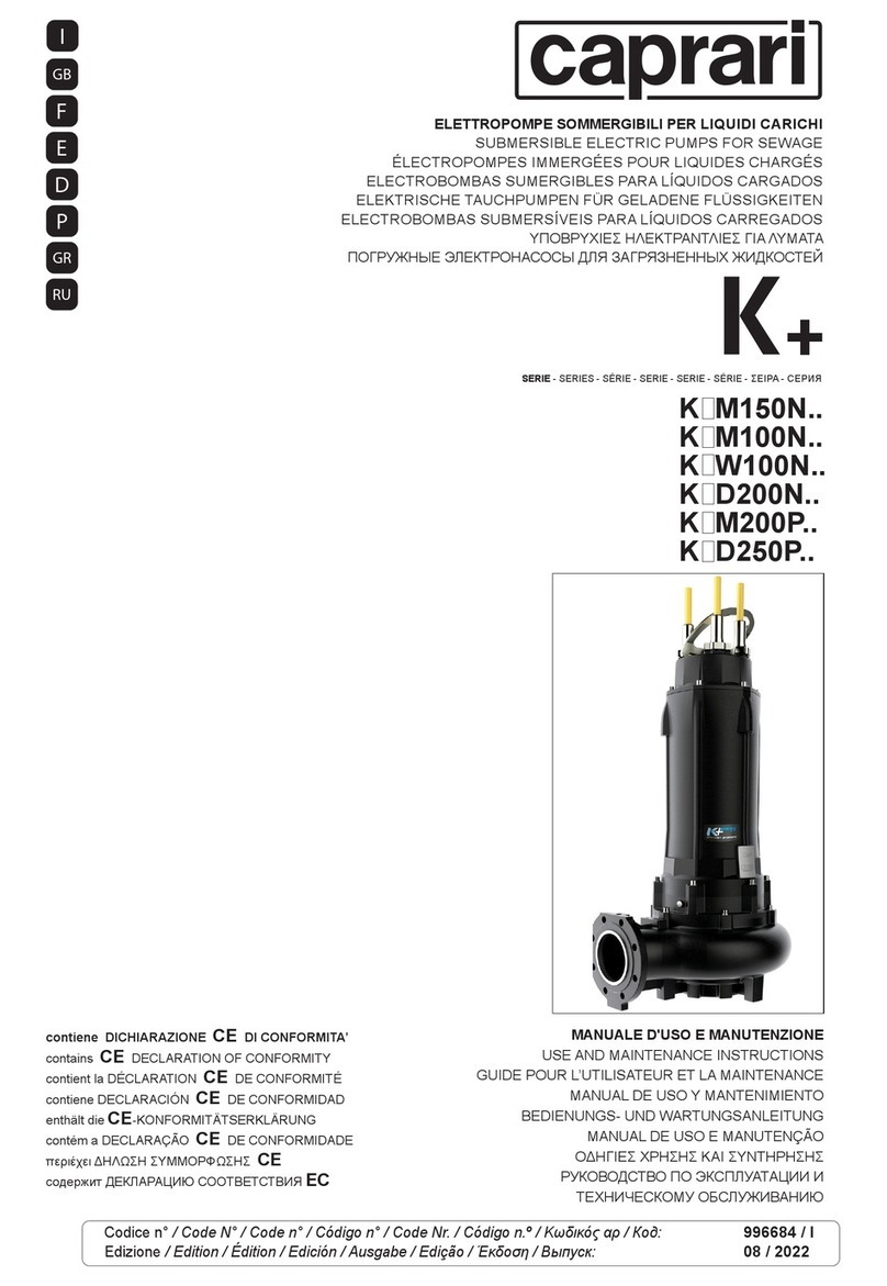 caprari K+ K M150N Series Use and maintenance instructions