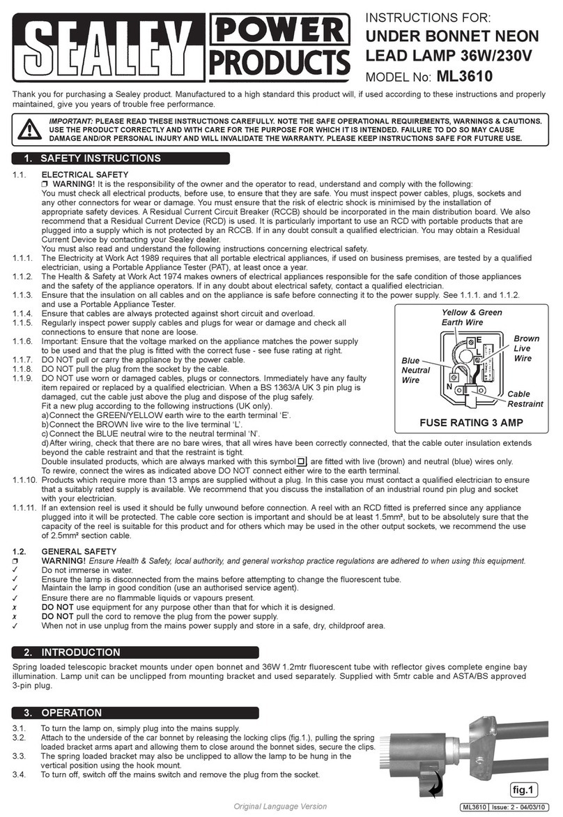 Sealey ML3610 User manual