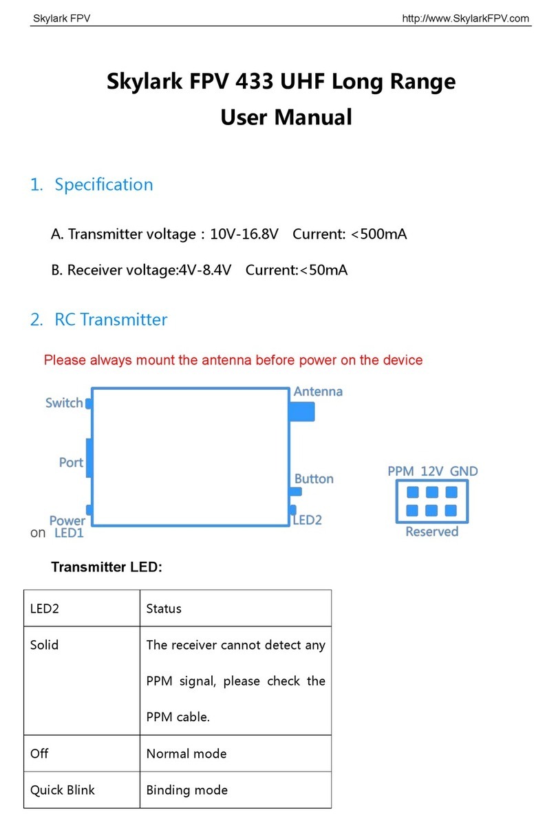 Skylark FPV user manual