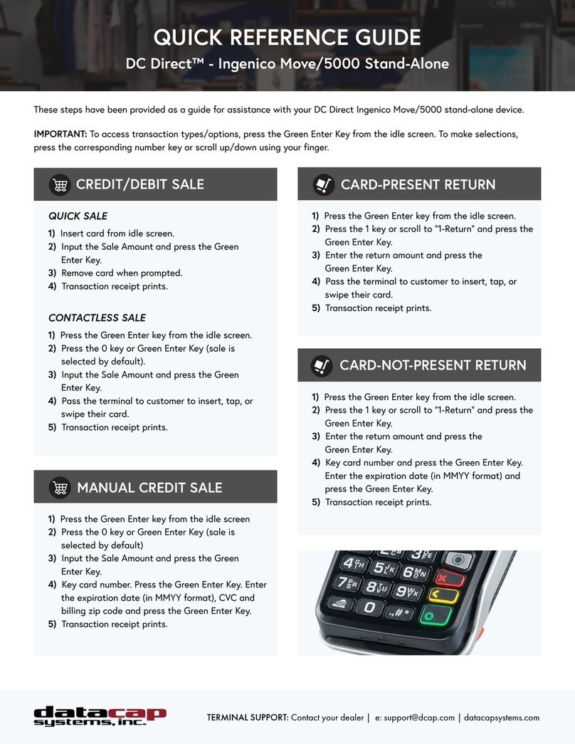 datacap systems DC Direct Ingenico Move/5000 Quick reference guide
