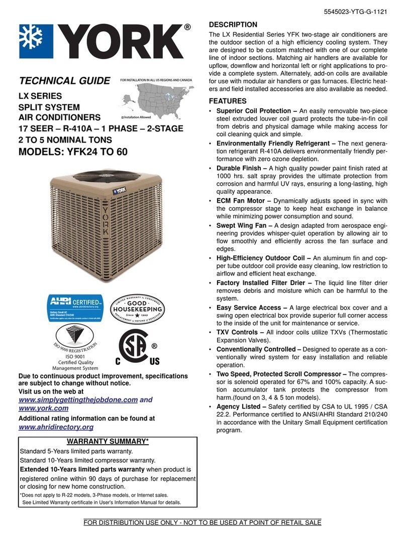 York LX series Quick start guide