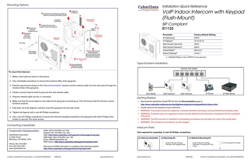 CyberData #011123 Manual