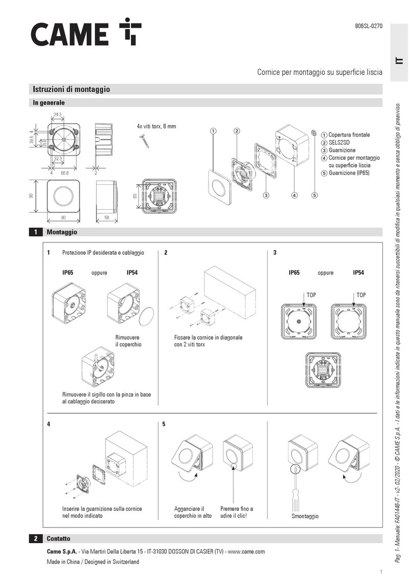 CAME 806SL-0270 Mounting instructions