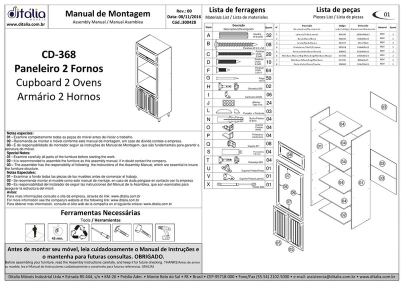 DITALIA CD-368 Assembly manual