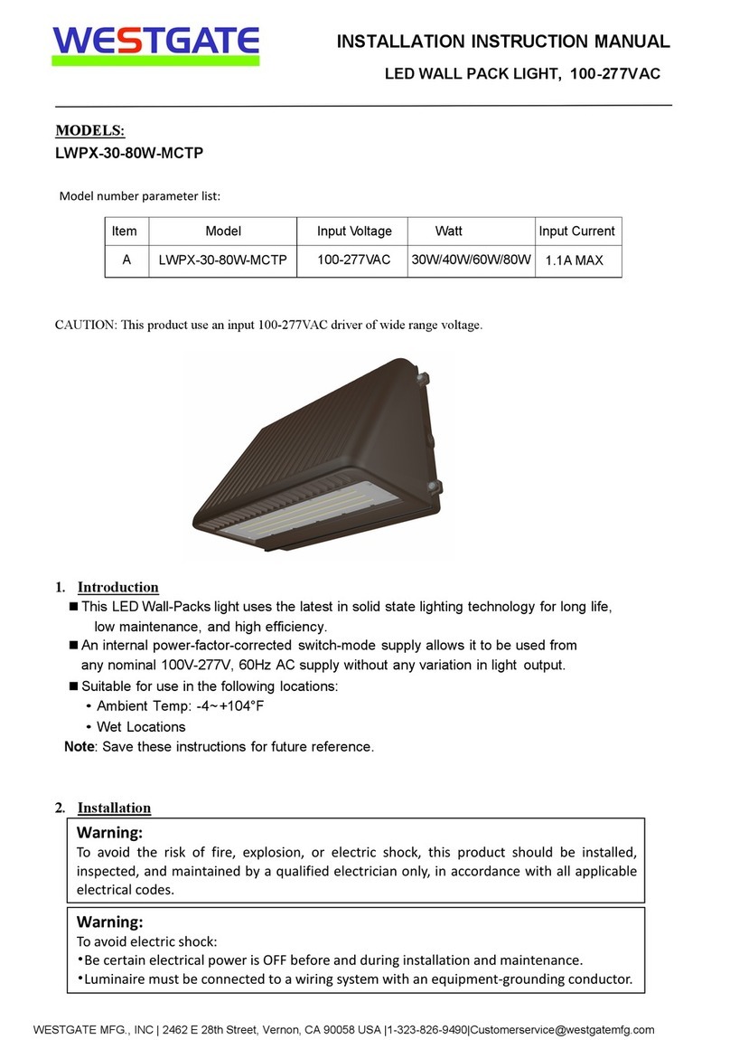 Westgate LWPX-30-80W-MCTP installation instructions