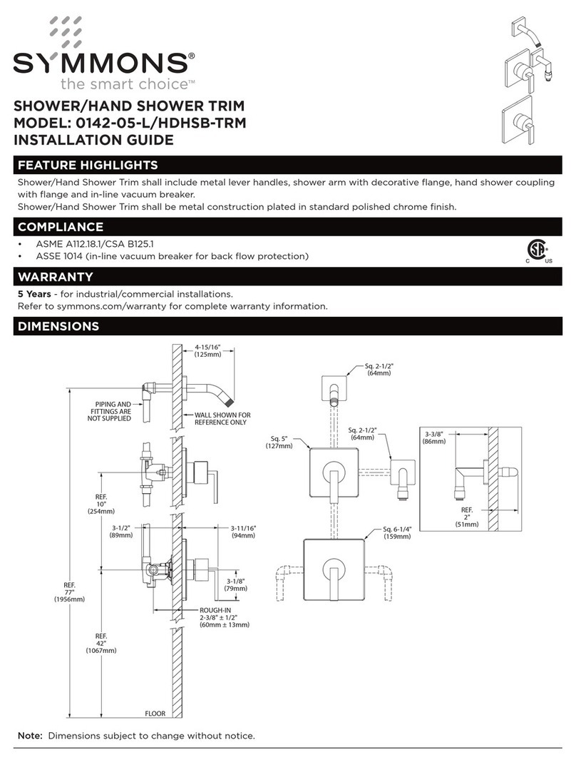 Symmons 0142-05-L/HDHSB-TRM User manual Symmons 0142-05-L/HDHSB-TRM User manual