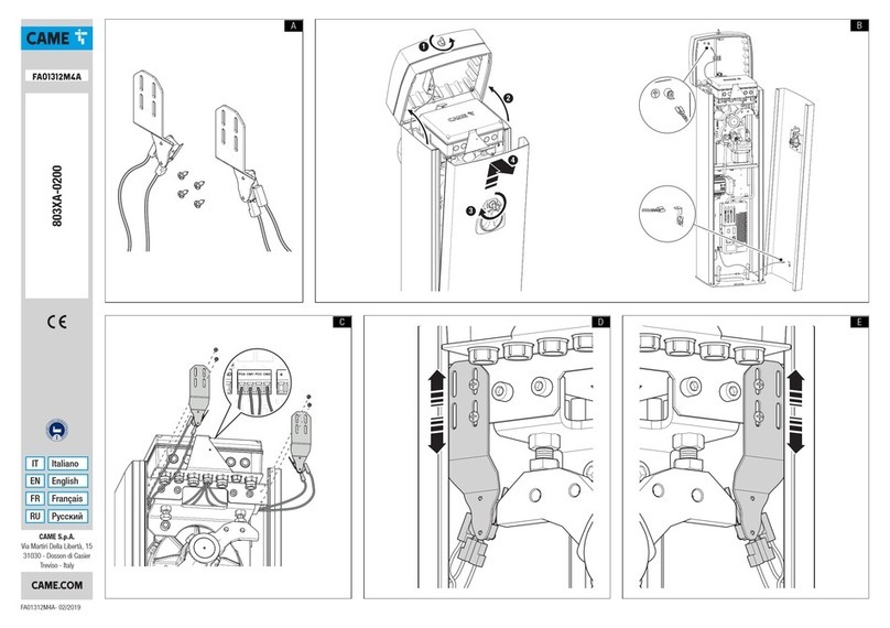 CAME 803XA-0200 User manual