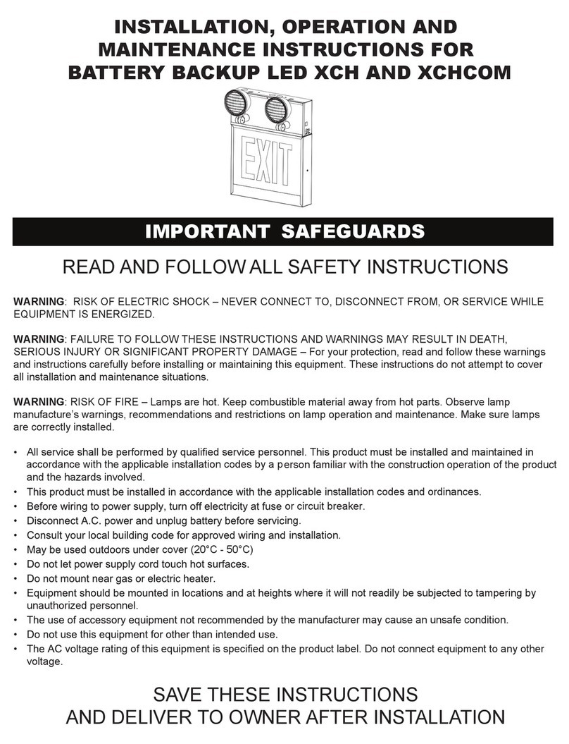 Evenlite XCH Installation, operation and maintenance instructions