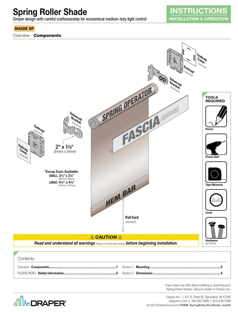Draper SHADE SP Installation instructions