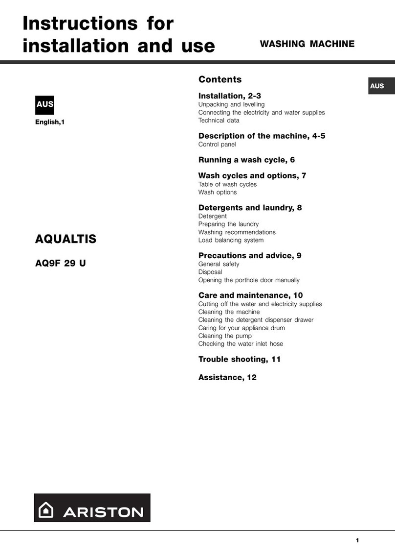 Ariston AQUALTIS AQ9F 29 U Instructions for installation and use Ariston AQUALTIS AQ9F 29 U Instructions for installation and use
