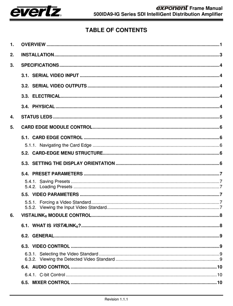 evertz exponent 500IDA9-IG Series manual