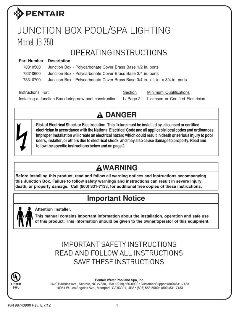 Pentair JB 750 operating instructions